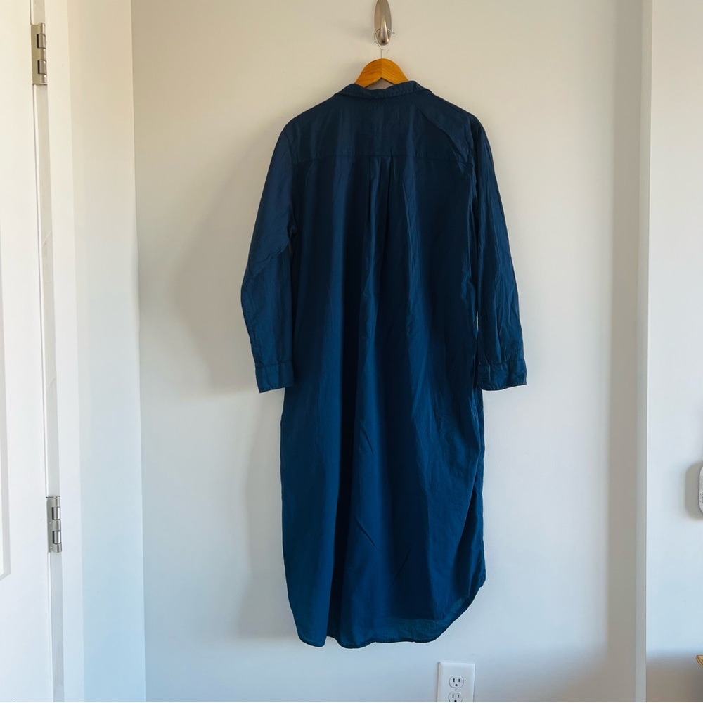 Frank & Eileen Rory Woven Long Dress in Navy Blue 100% Organic Cotton Size XL - Picture 8 of 10